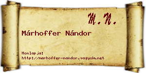 Márhoffer Nándor névjegykártya
