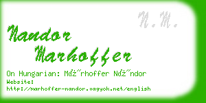 nandor marhoffer business card
